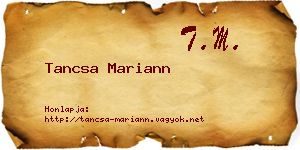 Tancsa Mariann névjegykártya